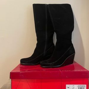 Beautiful, suede wedged boots.